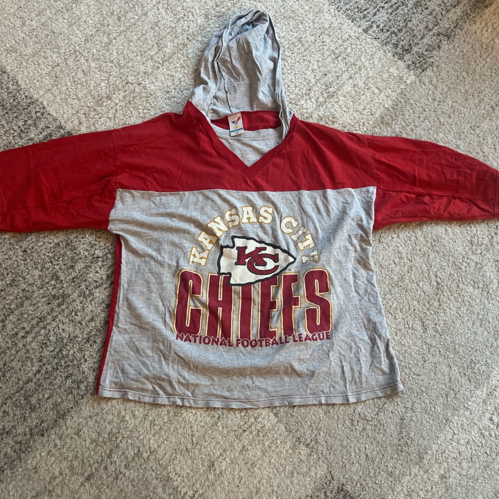 Vintage Kansas City Chiefs Red and Gray Hoodie tshirt